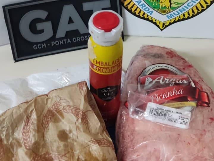 Homem é preso após furtar picanha e outros produtos de supermercado de PG