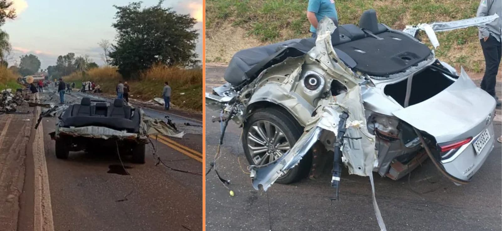 Carro parte ao meio e uma pessoa morre na BR-376
