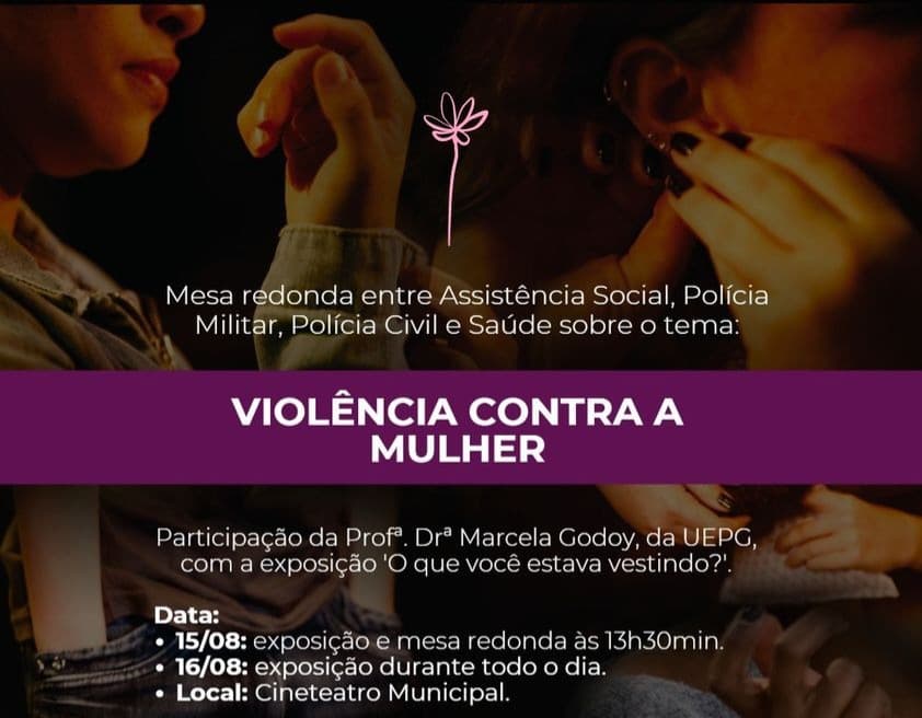 Debate e exposição sobre violência contra a mulher acontece neste mês em Palmeira