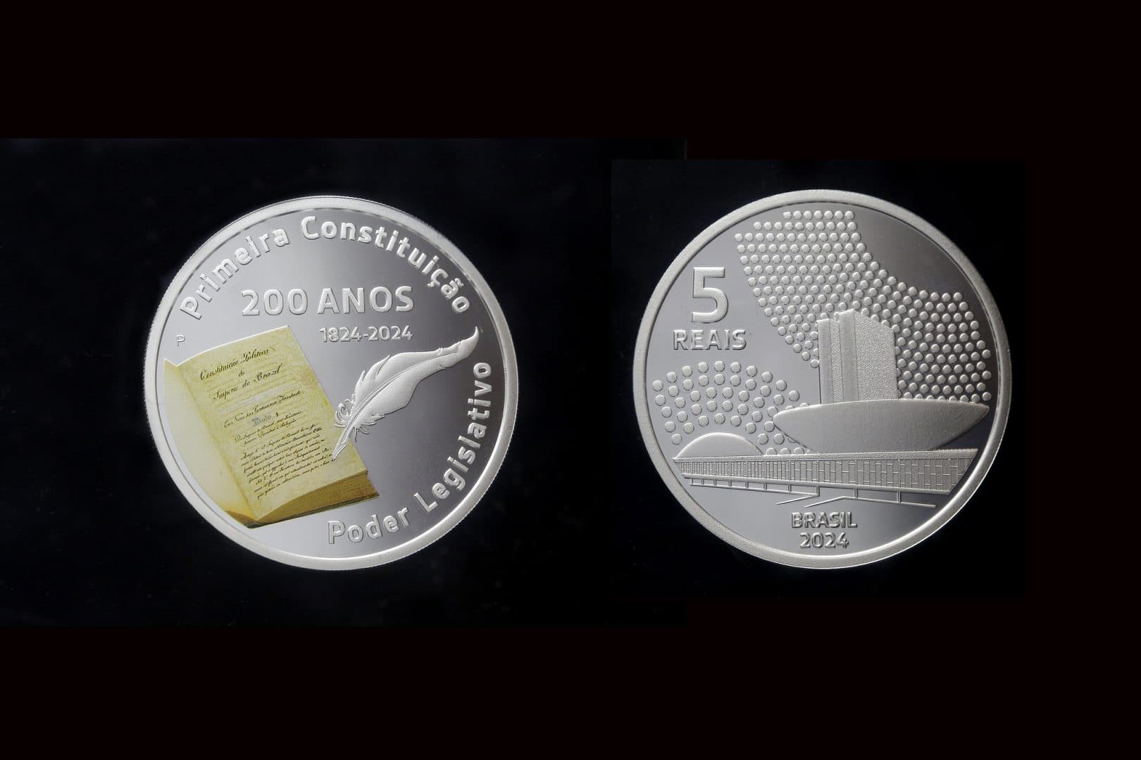Moeda de R$5 é lançada para homenagear os 200 anos da primeira Constituição brasileira