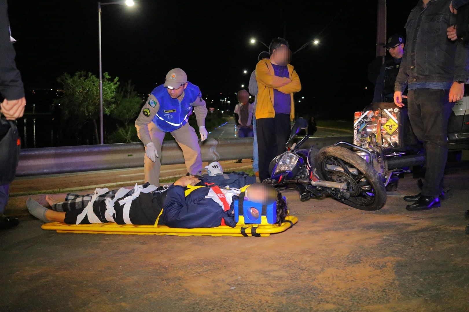 Motociclista fica gravemente ferido em acidente próximo do Lago de Olarias em PG