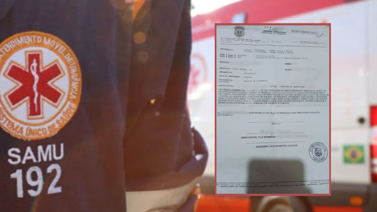 Funcionária do SAMU é suspeita de ameaçar de morte ex-colega de trabalho em PG