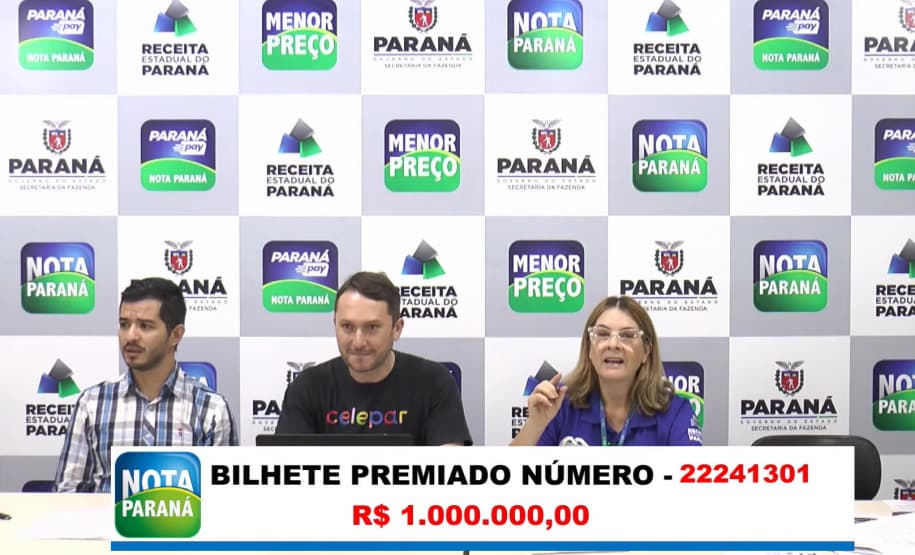 Confira de qual cidade é o 50º milionário do Programa Nota Paraná