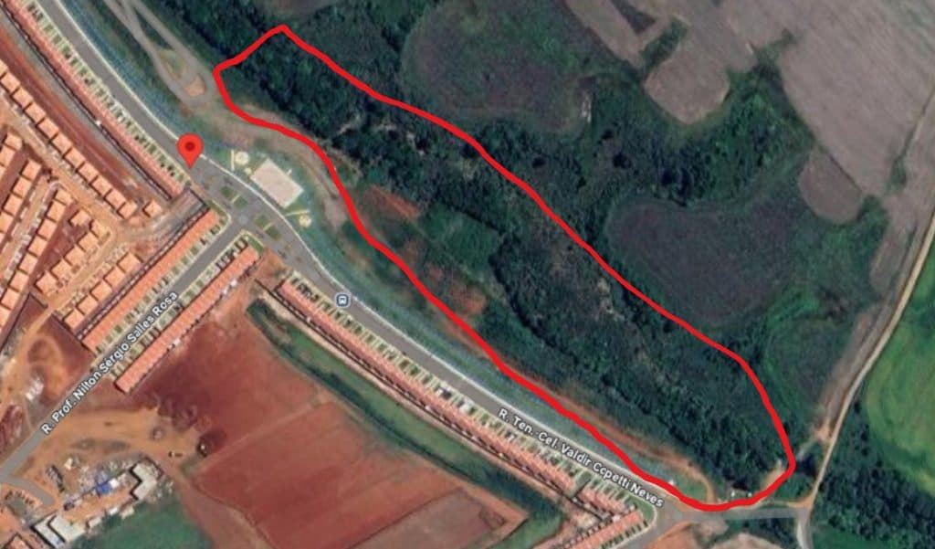 área de ocupação