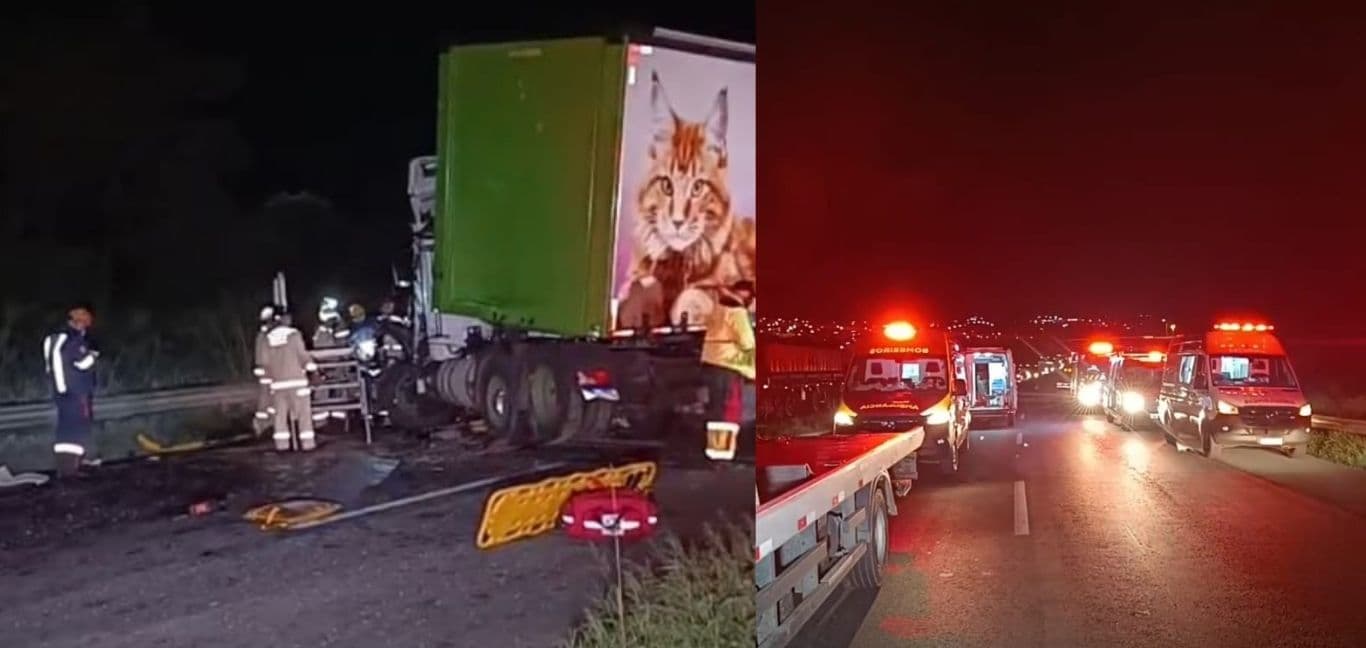 Engavetamento na BR-376 em Ponta Grossa deixa um morto e vários feridos; rodovia segue interditada