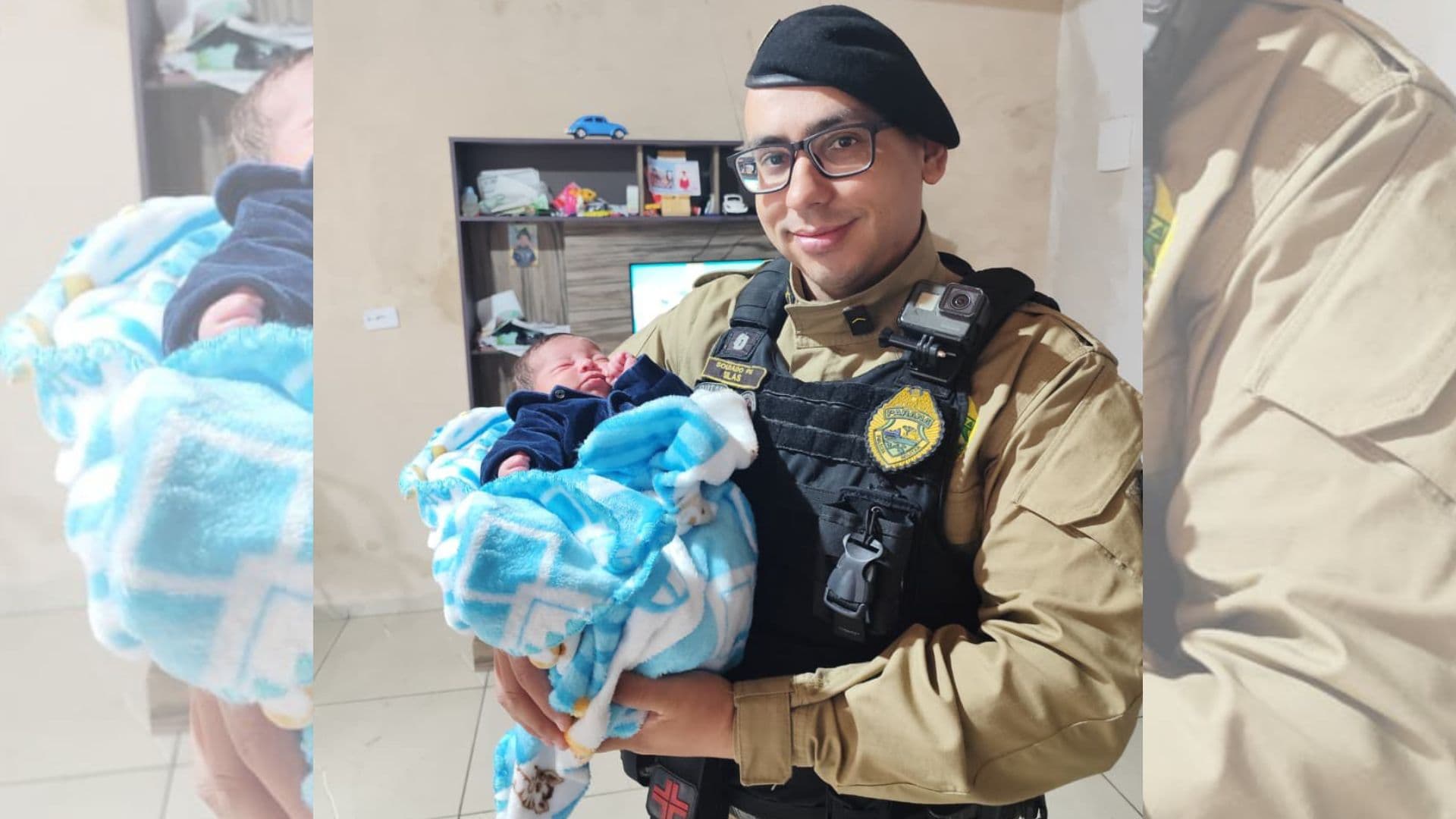 Bebê engasgado é salvo por PM em Telêmaco Borba
