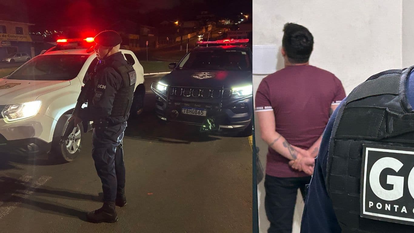 Motorista faz cavalinho de pau na frente da viatura da GCM e acaba preso em PG