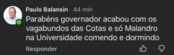 DCE da UEPG publica Nota de Repúdio após fala de vereador Paulo Balansin em Ponta Grossa