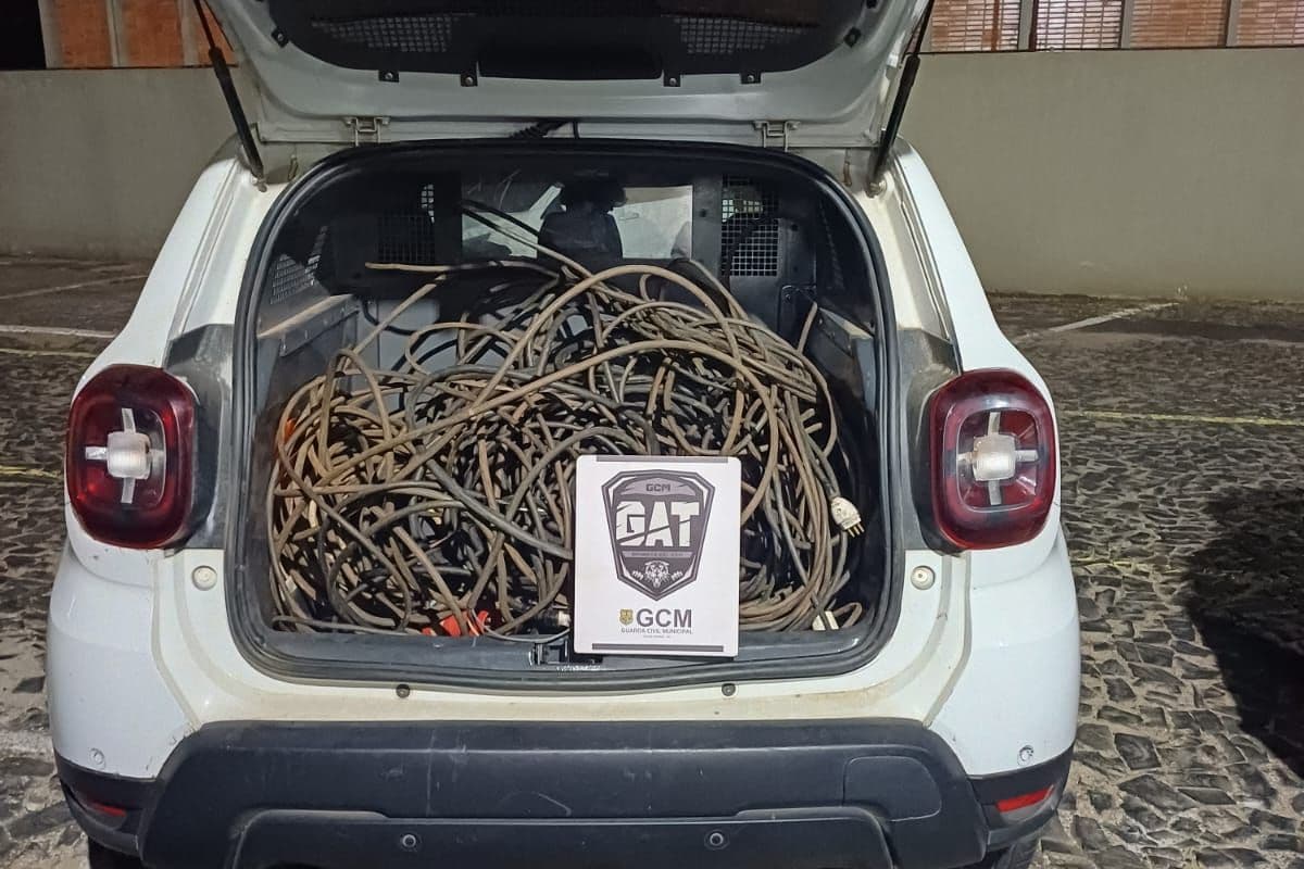GCM detém suspeito com 400 metros de fios elétricos furtado em PG