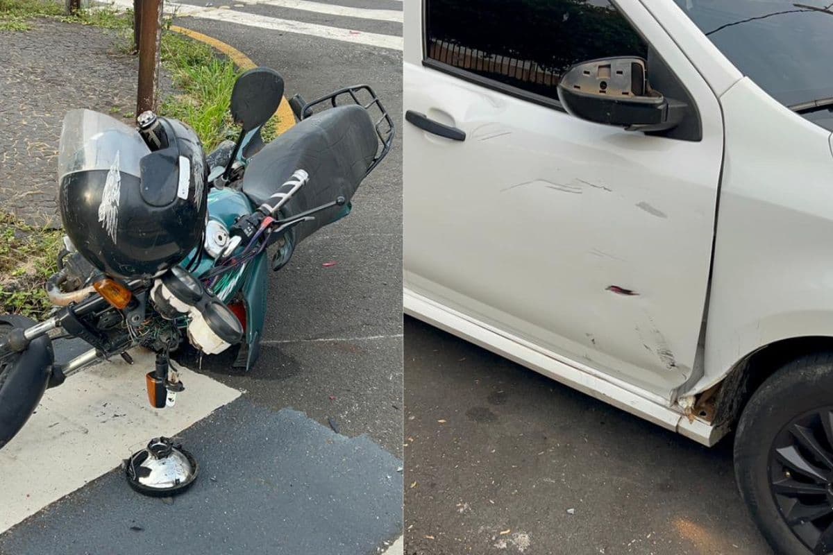Motociclista fica ferido após furar preferencial em bairro de Ponta Grossa