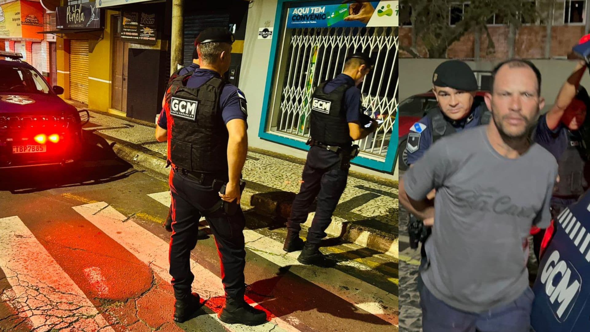 Após quebrar vidro de ótica, homem é preso pela GCM Bravo no Centro de PG