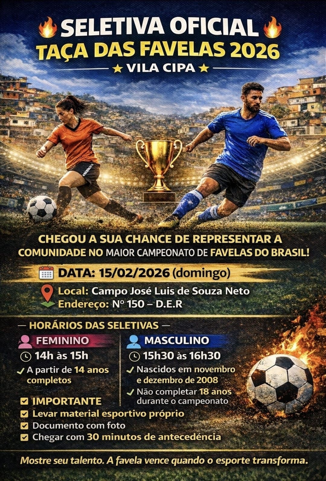 seletiva taça das favelas