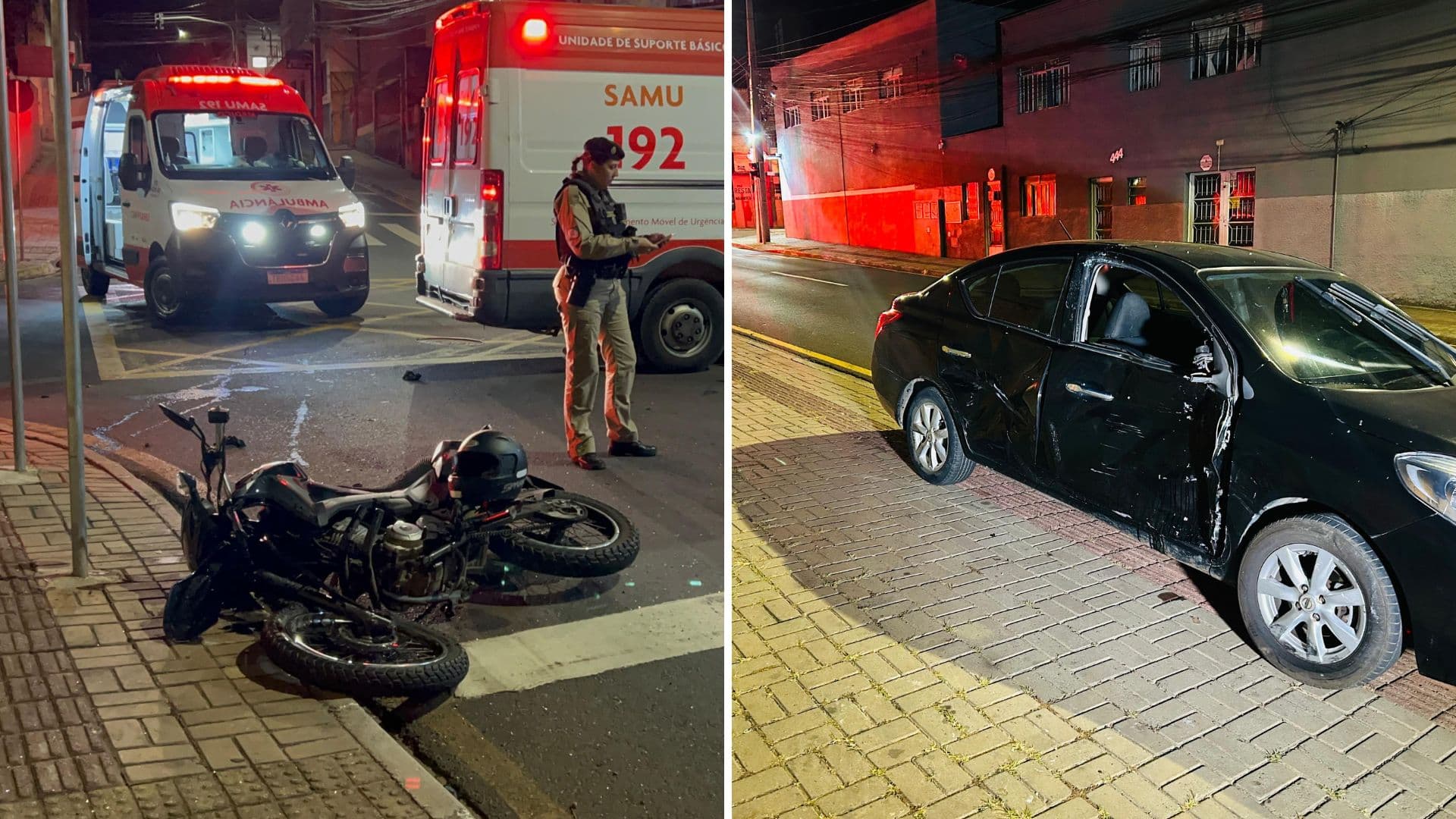 Acidente deixa motociclista inconsciente no Centro de Ponta Grossa