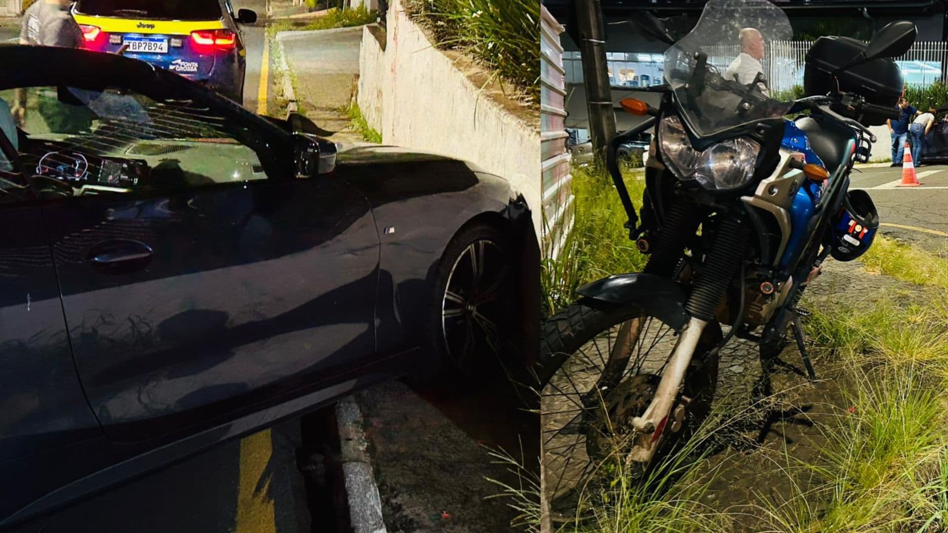 Motociclista fica ferido após colisão com BMW na Vila Estrela, em Ponta Grossa
