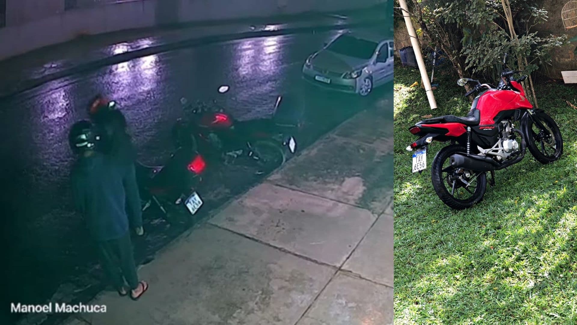 Imagens mostram motocicleta sendo furtada em Ponta Grossa
