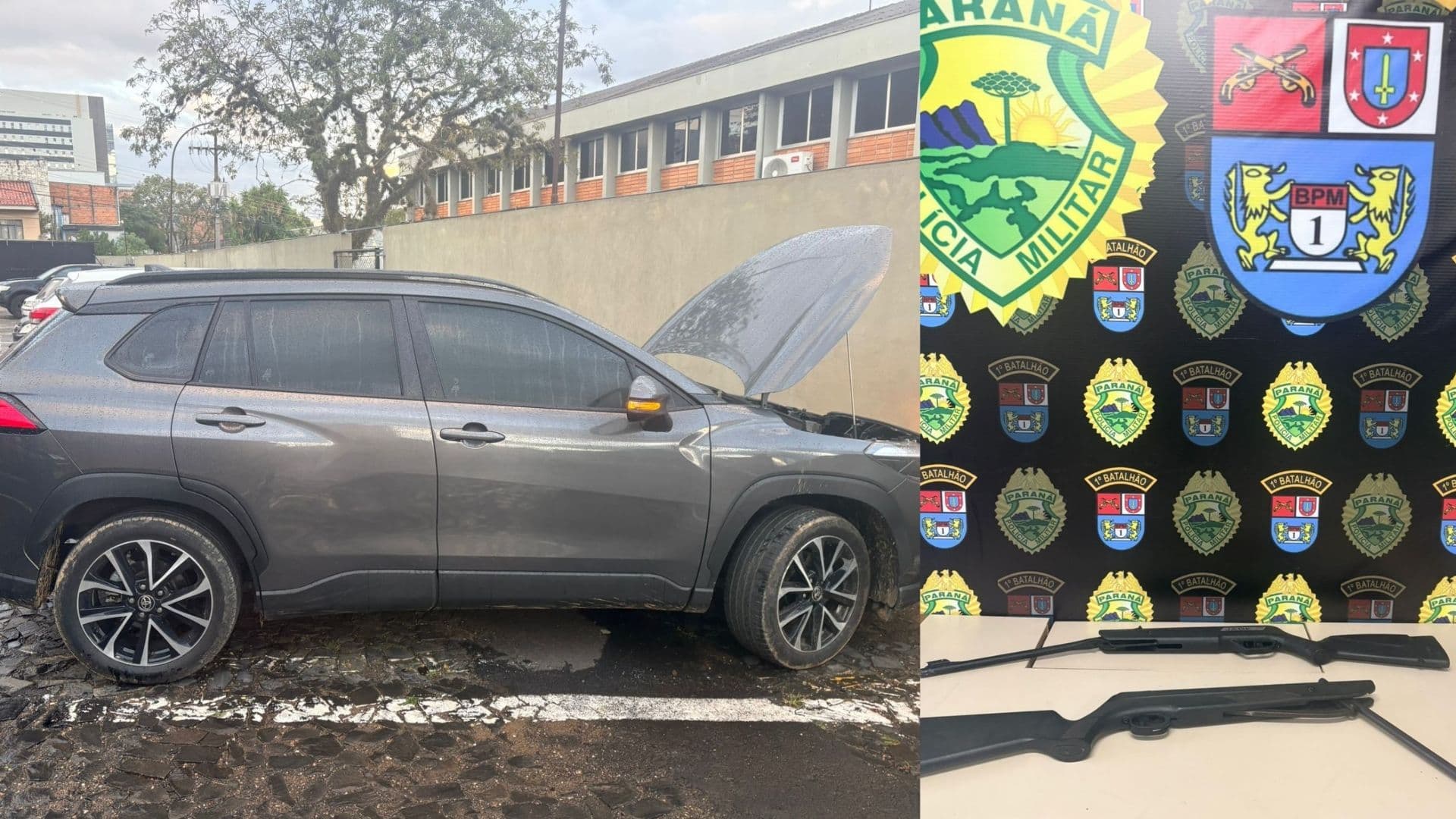 Carro clonado leva à prisão de dois homens e apreensão de armas em Ponta Grossa