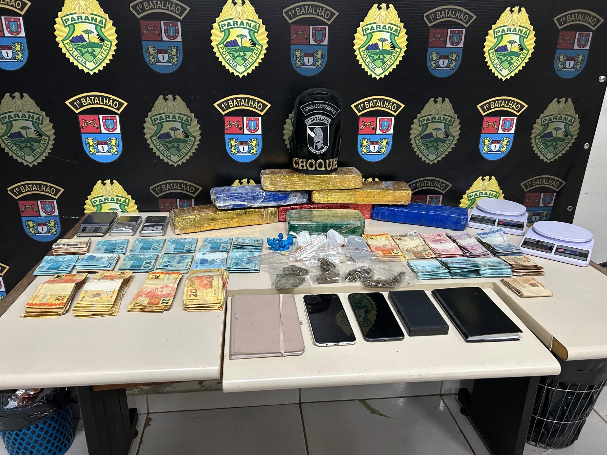 Homem e adolescente são detidos com mais de 6 kg de drogas em Ponta Grossa