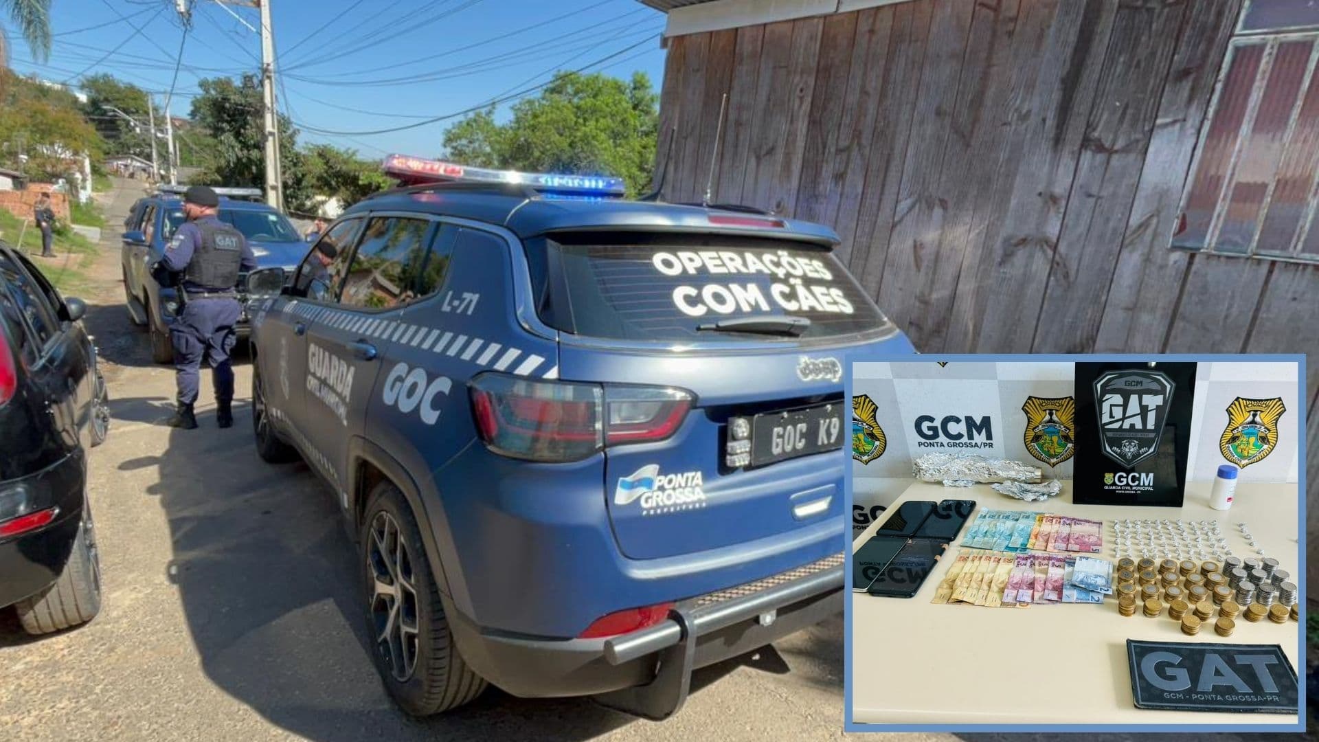 GCM desarticula ponto de tráfico e apreende drogas na Vila Nova em Ponta Grossa
