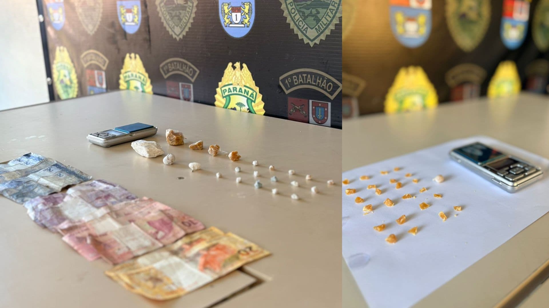 Polícia Militar prende dois homens por tráfico de drogas em Uvaranas, em Ponta Grossa