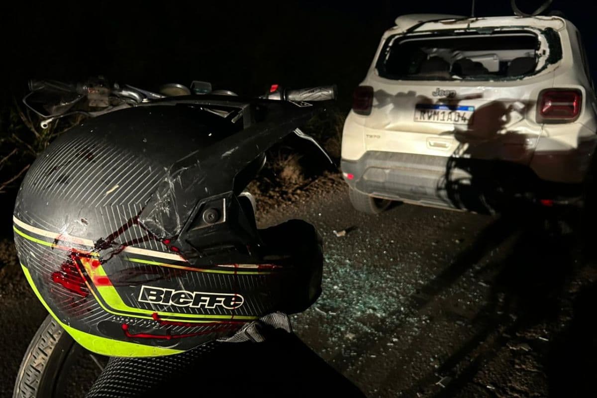 Motociclista sofre afundamento de crânio após violenta colisão traseira em acesso à BR-376