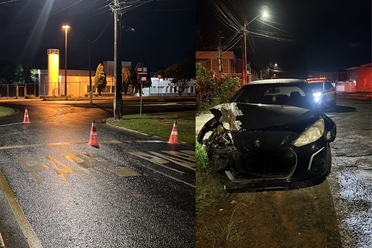 Motorista bate em poste, tenta fugir e acaba preso pela GCM após teste do bafômetro em PG