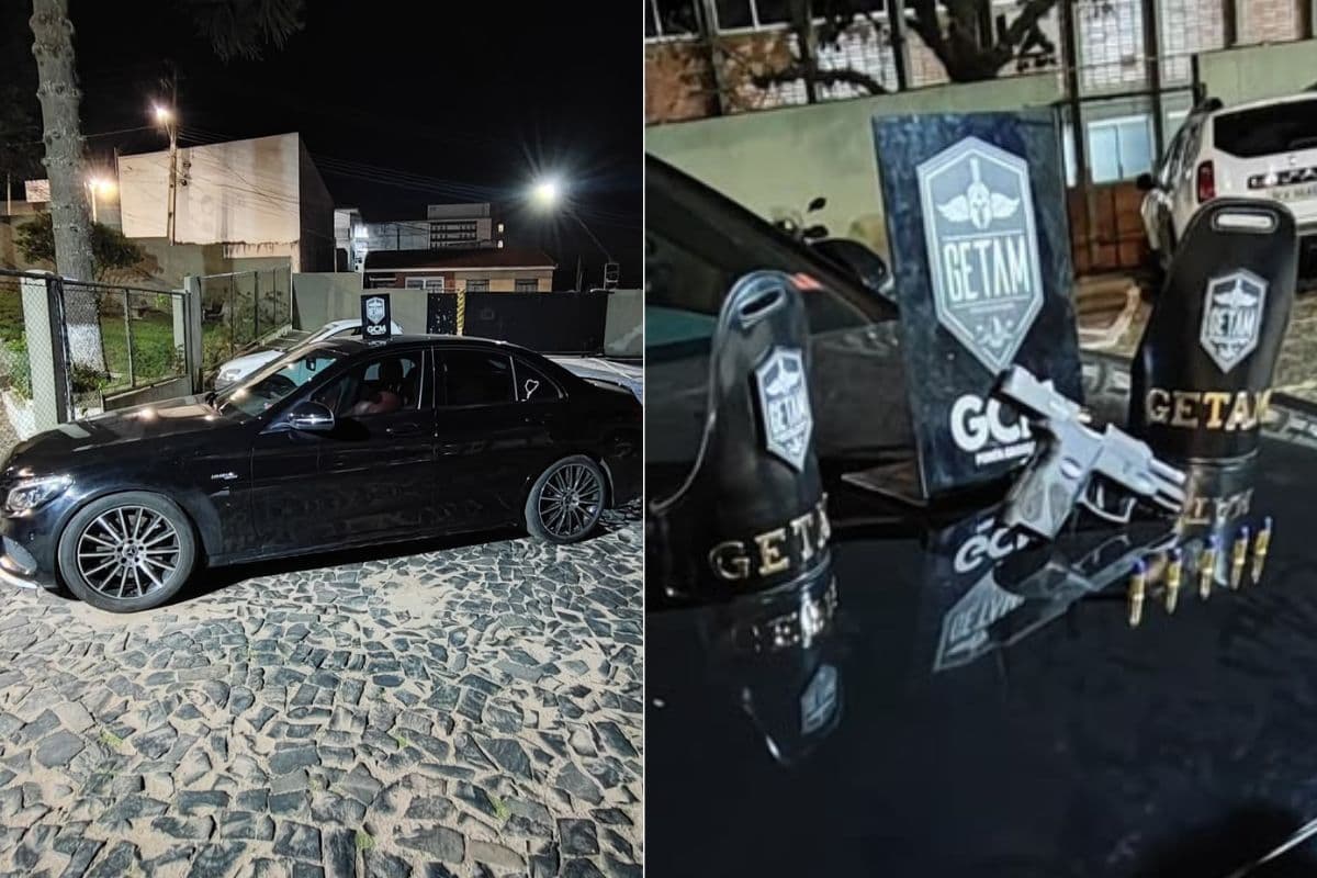 GETAM prende homem com Mercedes roubada e arma no Centro de PG