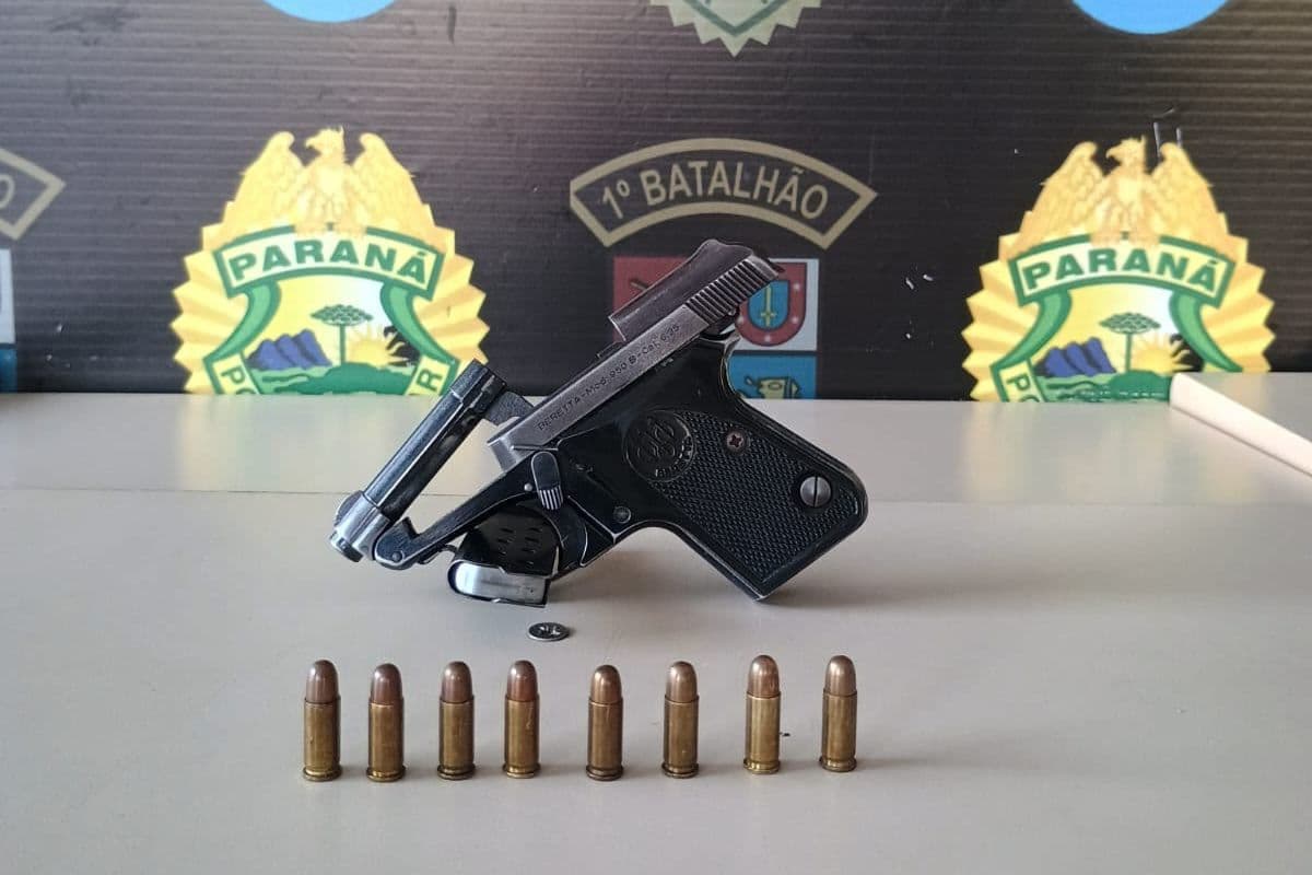 Homem de 51 anos é detido com pistola carregada em Ponta Grossa