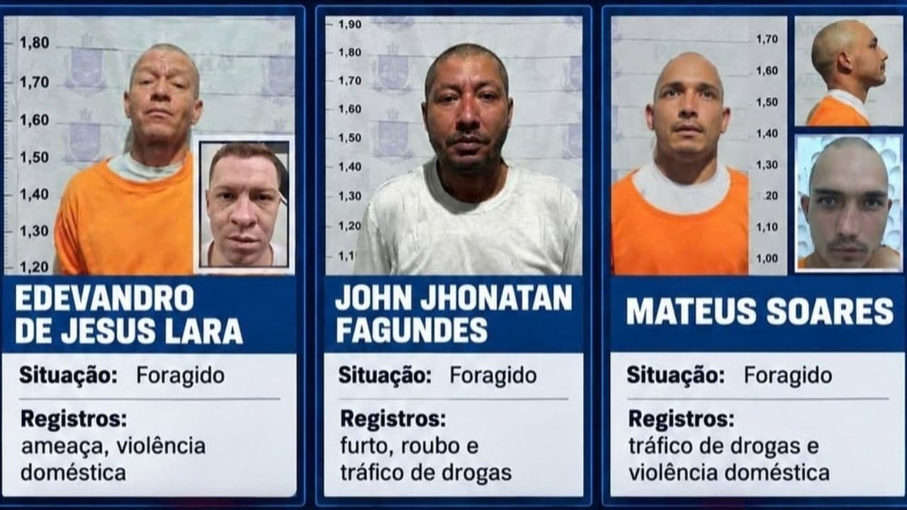 Três presos seguem foragidos em Castro e cinco já foram recapturados