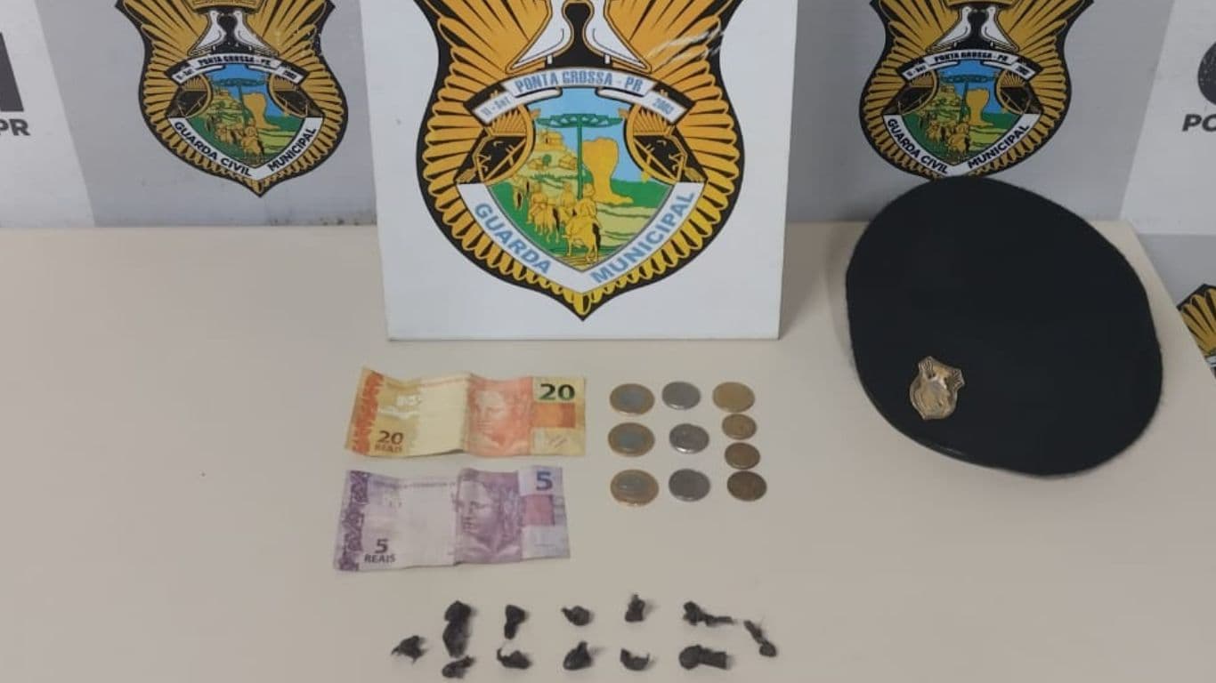 Homem é detido pela GM por tráfico de drogas no centro de Ponta Grossa