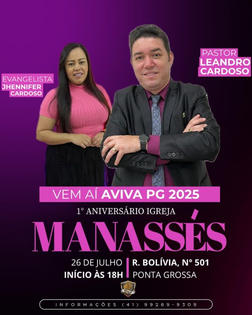 Aviva PG 2025 celebra 1º aniversário da Igreja Manassés com três dias de festa