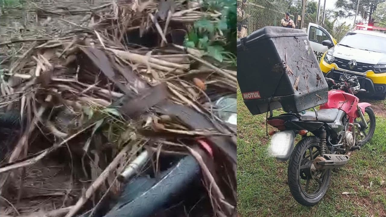 Homem acha moto roubada escondida em mata e aciona a PM em Ponta Grossa