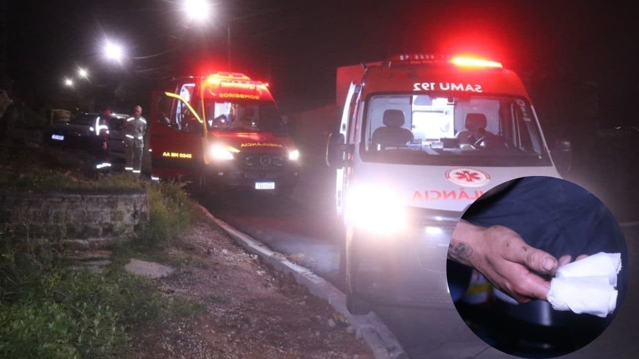 Jovem fica ferido após prender dedos na corrente de moto em Ponta Grossa