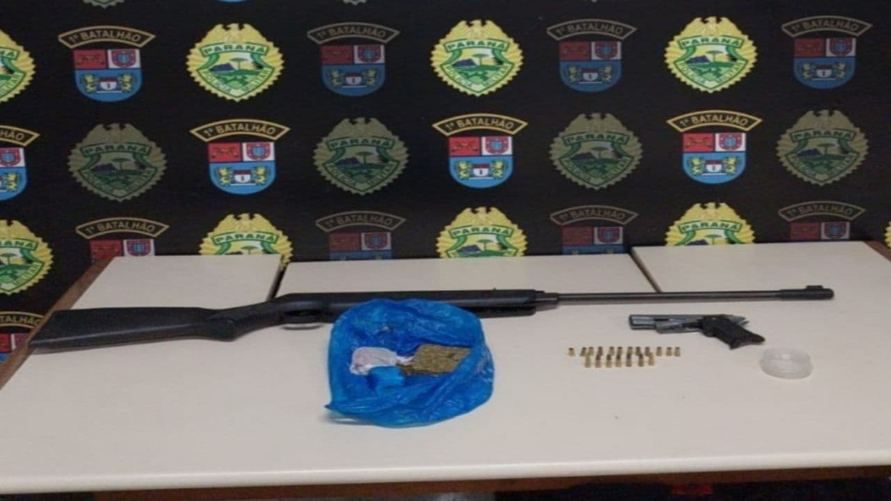 PM apreende armas, munições e maconha com adolescente em Ponta Grossa
