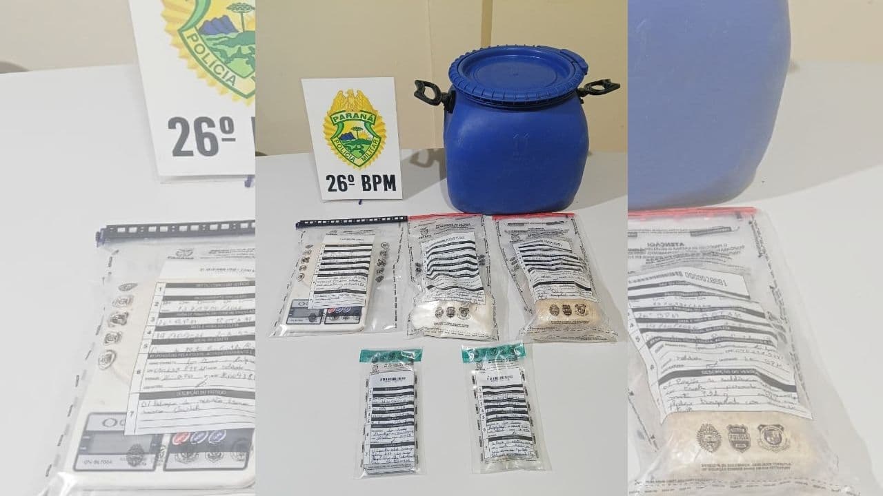 ROTAM encontra esconderijo em mata e apreende mais de 1 kg de drogas em Reserva